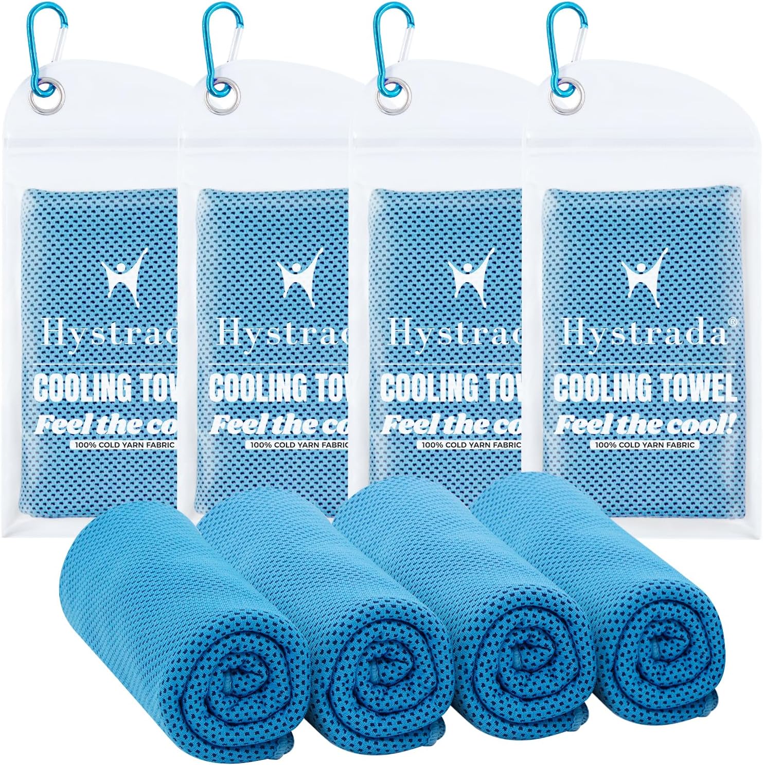 Hystrada 4 Pack Cooling Towels 40″ x 12″-Cooling Scarf, Cold snap Cooling  Towel for Instant Cooling Relief for All Physical Activities: Golf,  Fitness, Camping, Hiking, Yoga, Pilates – Hystrada